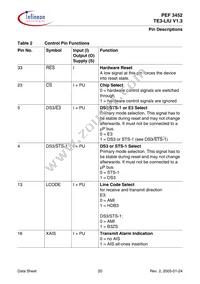 PEF 3452 H V1.3 Datasheet Page 20