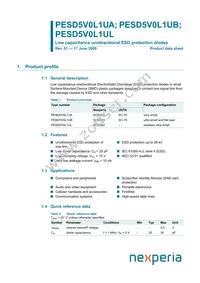 PESD5V0L1UL Datasheet Cover