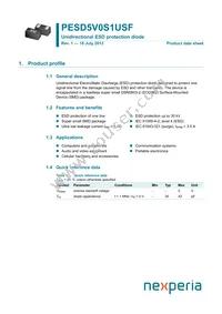 PESD5V0S1USF Datasheet Cover