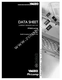 PF0603FRE7T0R01Z Datasheet Cover