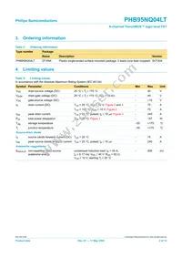 PHB95NQ04LT Datasheet Page 2