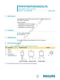 PHP45N03LTA Datasheet Cover