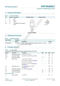 PHP79NQ08LT Datasheet Page 3