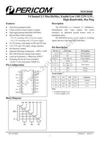 PI3CH360LEX Datasheet Cover