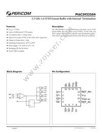 PI6C5922504ZHIEX Datasheet Cover