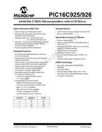 PIC16LC926T-I/PT Datasheet Cover