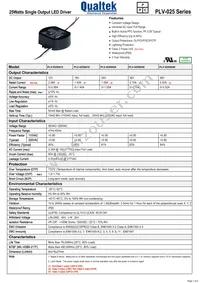 PLV-025S012 Datasheet Cover