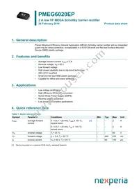 PMEG6020EP Datasheet Cover