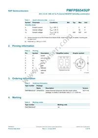 PMFPB6545UP Datasheet Page 3