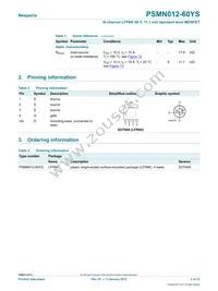 PSMN012-60YS Datasheet Page 2