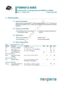 PSMN012-80BS Datasheet Cover