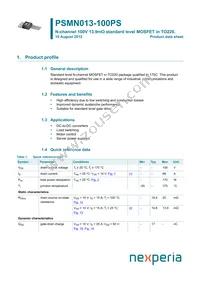 PSMN013-100PS Datasheet Cover