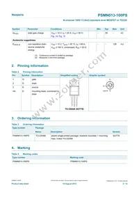 PSMN013-100PS Datasheet Page 2