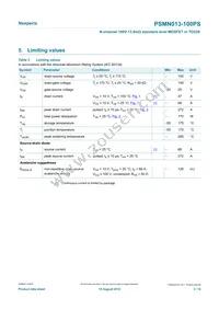 PSMN013-100PS Datasheet Page 3
