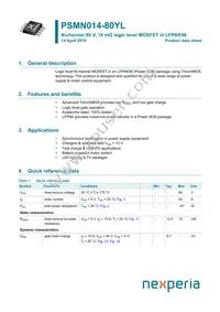 PSMN014-80YLX Datasheet Cover