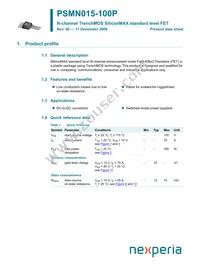 PSMN015-100P Datasheet Cover