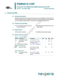PSMN015-110P Datasheet Cover
