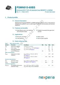 PSMN015-60BS Datasheet Cover