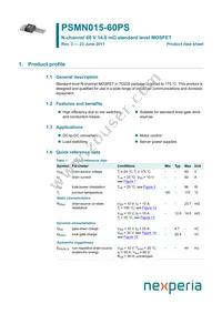 PSMN015-60PS Datasheet Cover