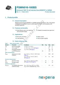 PSMN016-100BS Datasheet Cover