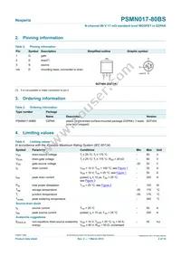 PSMN017-80BS Datasheet Page 2