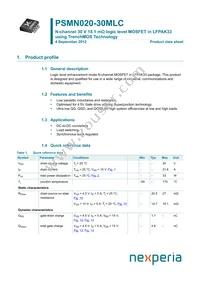 PSMN020-30MLCX Datasheet Cover