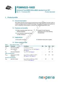 PSMN025-100D Datasheet Cover