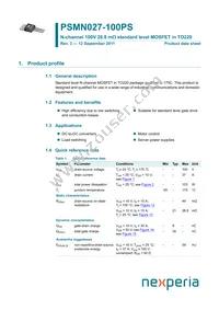 PSMN027-100PS Datasheet Cover