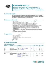 PSMN1R0-40YLDX Datasheet Cover