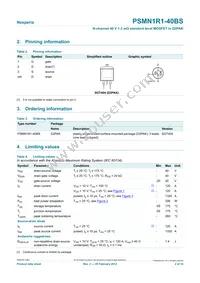 PSMN1R1-40BS Datasheet Page 2