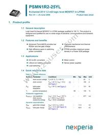 PSMN1R2-25YL Datasheet Cover