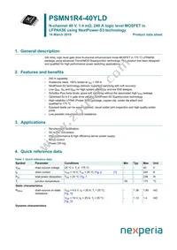 PSMN1R4-40YLDX Datasheet Cover