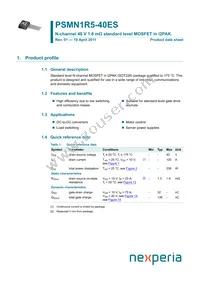 PSMN1R5-40ES Datasheet Cover