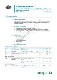 PSMN1R8-40YLC Datasheet Cover