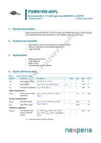 PSMN1R9-40PLQ Datasheet Cover