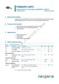 PSMN2R1-40PLQ Datasheet Cover