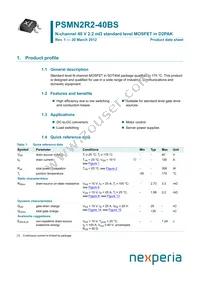 PSMN2R2-40BS Datasheet Cover