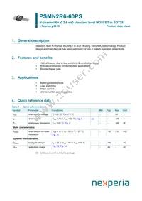 PSMN2R6-60PSQ Datasheet Cover