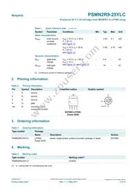 PSMN2R9-25YLC Datasheet Page 2