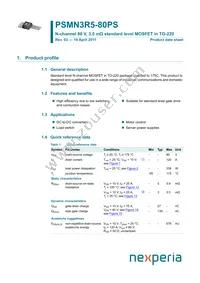 PSMN3R5-80PS Datasheet Cover