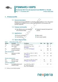 PSMN4R3-100PS Datasheet Cover
