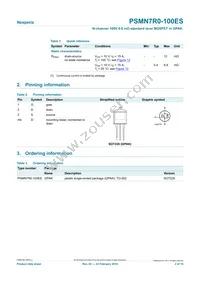 PSMN7R0-100ES Datasheet Page 2