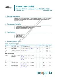 PSMN7R0-100PS Datasheet Cover