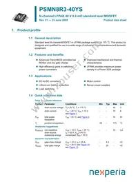 PSMN8R3-40YS Datasheet Cover