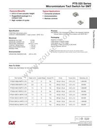 PTS525SM10SMTR Datasheet Cover