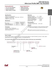 PTS540JK035SMTRLFS Datasheet Cover