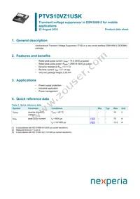 PTVS10VZ1USKYL Datasheet Cover