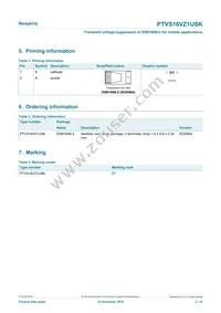 PTVS18VZ1USKYL Datasheet Page 2