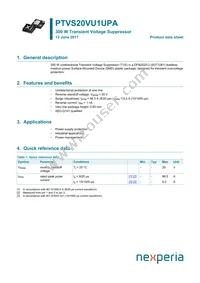 PTVS20VU1UPAZ Datasheet Cover