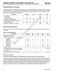 QHW100Y1 Datasheet Page 2